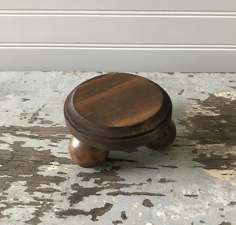 Small Wood Pedestal Stand for Rae Dunn 4x2.5". Farmhouse Riser, Wood ...