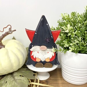 Halloween Dracula Vampire Gnome Chunky Wood Shelf Sitter, Fall Shelf Sitters, Halloween Decor, Rustic Fall Decor, Tier Tray Decor,