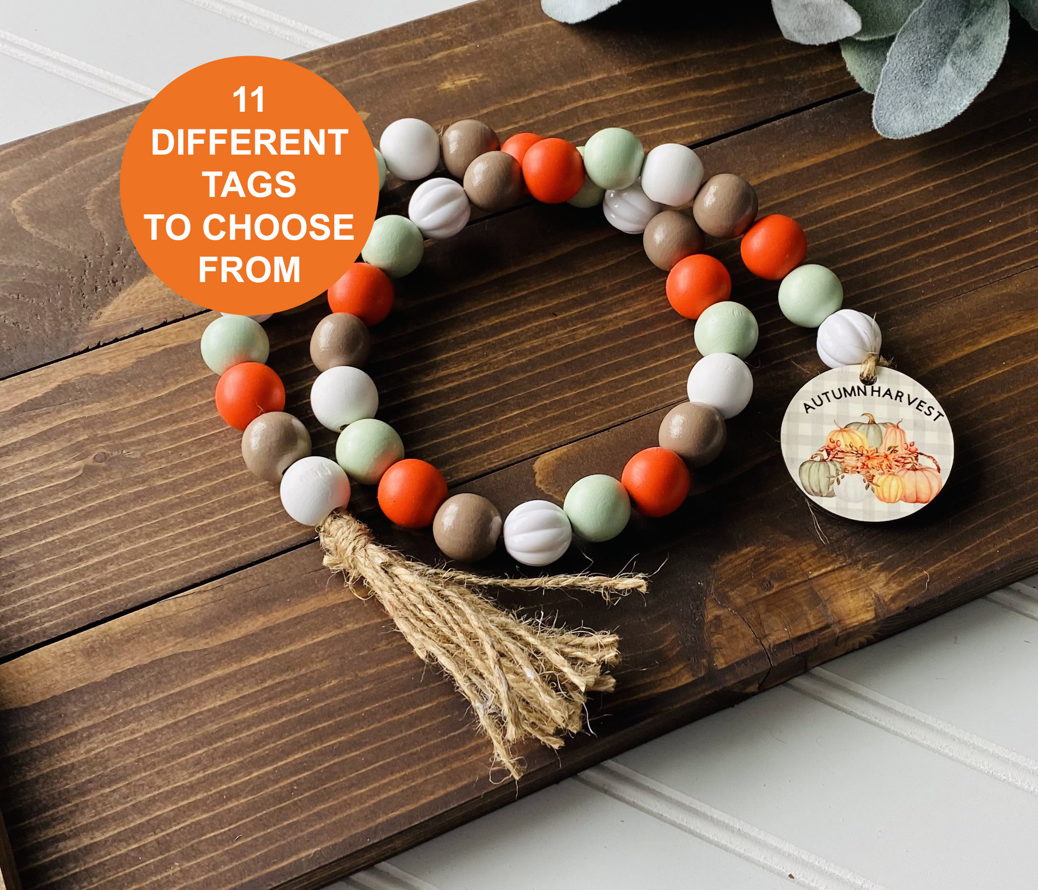 Fall Harvest Bead Garland with Tassel 34 Fall Bead Etsy