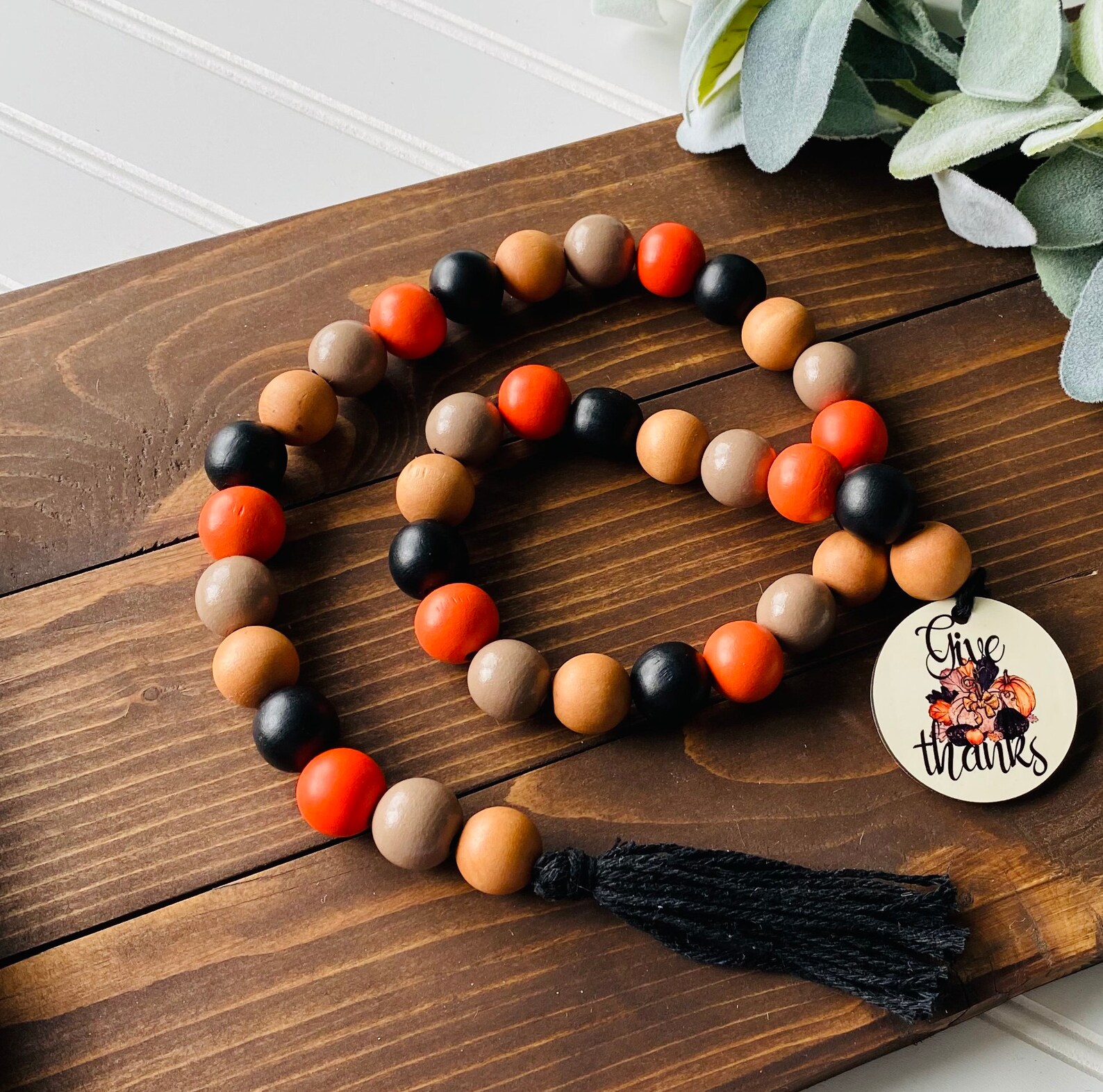 Fall Bead Garland With Tassel 34 Thanksgiving Decor - Etsy