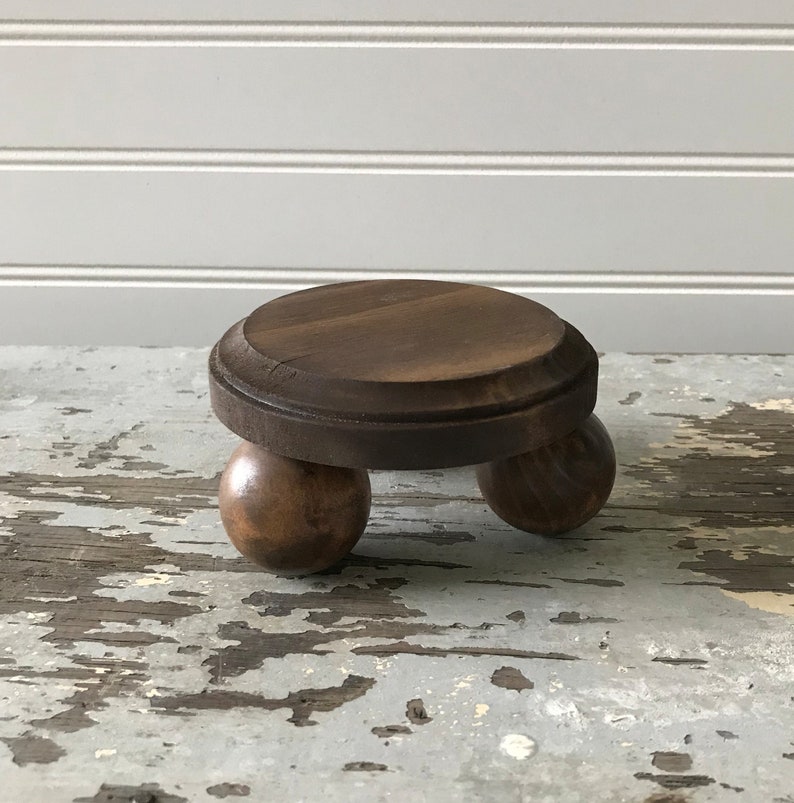 Small Wood Pedestal Stand for Rae Dunn 4x2.5". Farmhouse Riser, Wood ...
