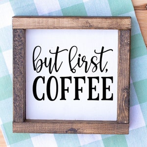 Coffee Bar Kitchen Mini Collection 6x6 Farmhouse Tiered Tray Sign. Tiered Tray Decor, Coffee Bar Sign, Framed Mini Sign, Kitchen Mini Sign image 10