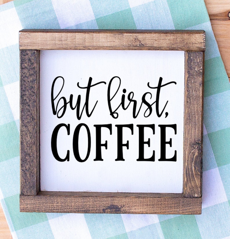 Coffee Bar Kitchen Mini Collection 6x6 Farmhouse Tiered Tray Sign. Tiered Tray Decor, Coffee Bar Sign, Framed Mini Sign, Kitchen Mini Sign image 10