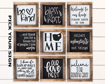 Stained Wood Sign Custom Wood Signs Home Farmhouse Small Tabletop Signs