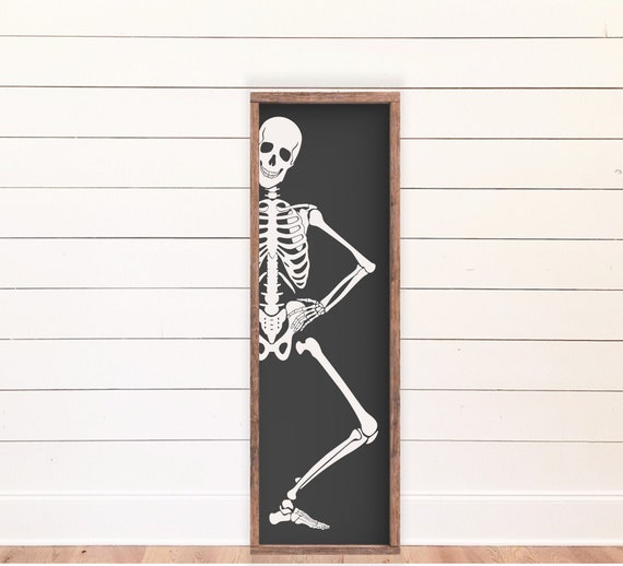 Halloween Dancing Skeleton Farmhouse Sign Available in 2 | Etsy
