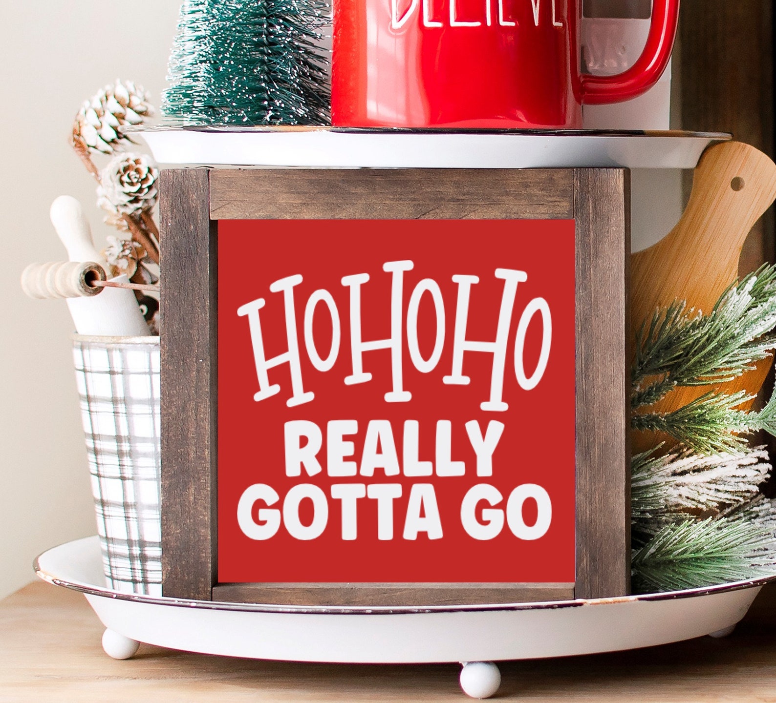Funny Christmas Bathroom Mini 6x6 Sign Farmhouse Etsy