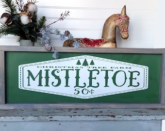 Farm Fresh Mistletoe Farmhouse Style Christmas Sign 9.5"x25.5". Holiday wood sign, Christmas wall decor, Christmas sign, Farmhouse Christmas