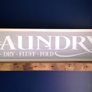Laundry Painted Framed Wood Sign 36&quot;x9.5&quot;. Laundry signs, Laundry Room Decor, Farmhouse Laundry, Laundry room art, Laundry wall sign