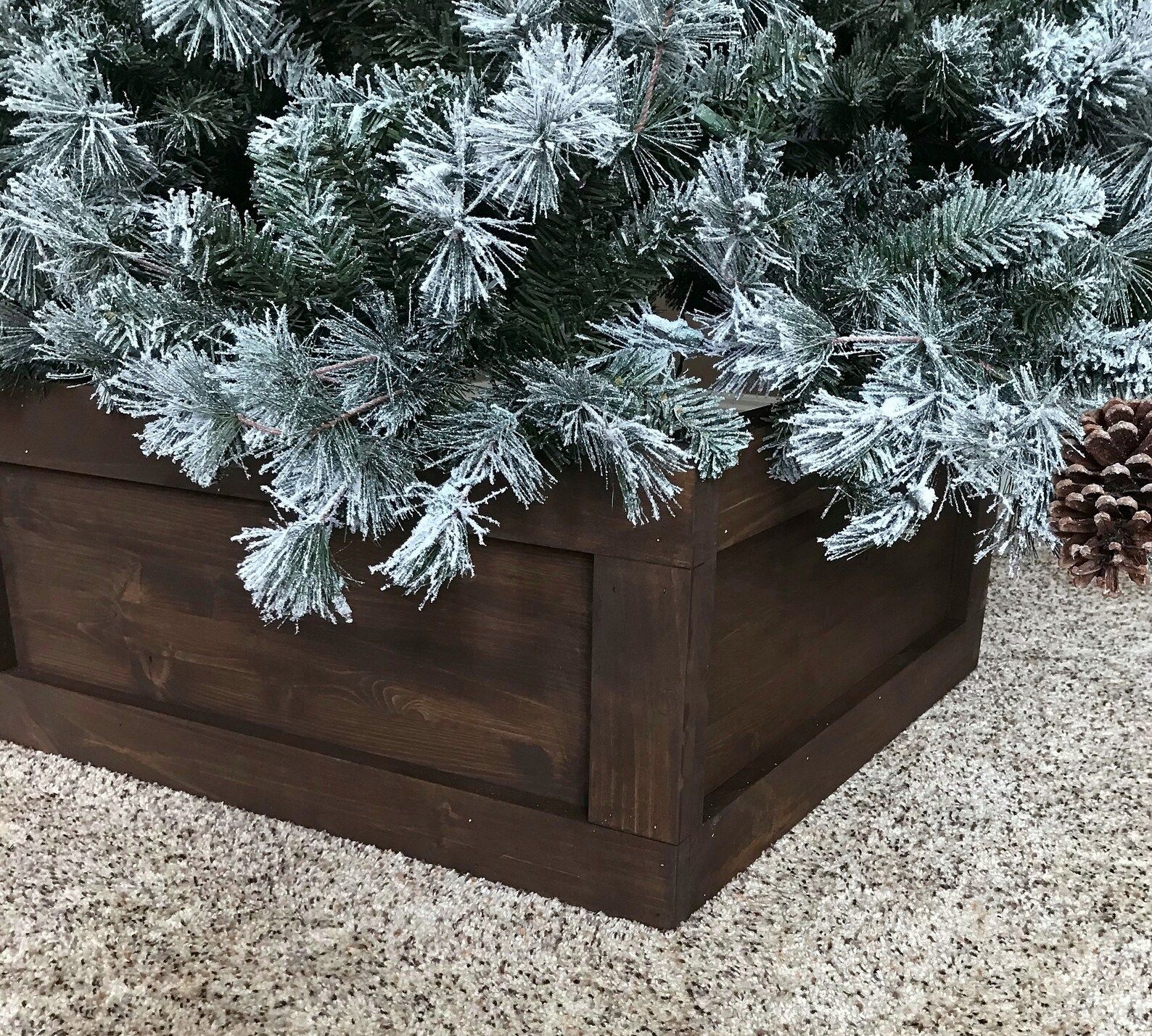 FOLDING Wood Christmas Tree Box Stand. Wood Tree Skirt Etsy