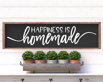 Happiness is Homemade Farmhouse Wood Sign 9.5"x36". Farmhouse Kitchen, Kitchen Sign, Kitchen Decor, Kitchen Wood Sign, Farmhouse Sign