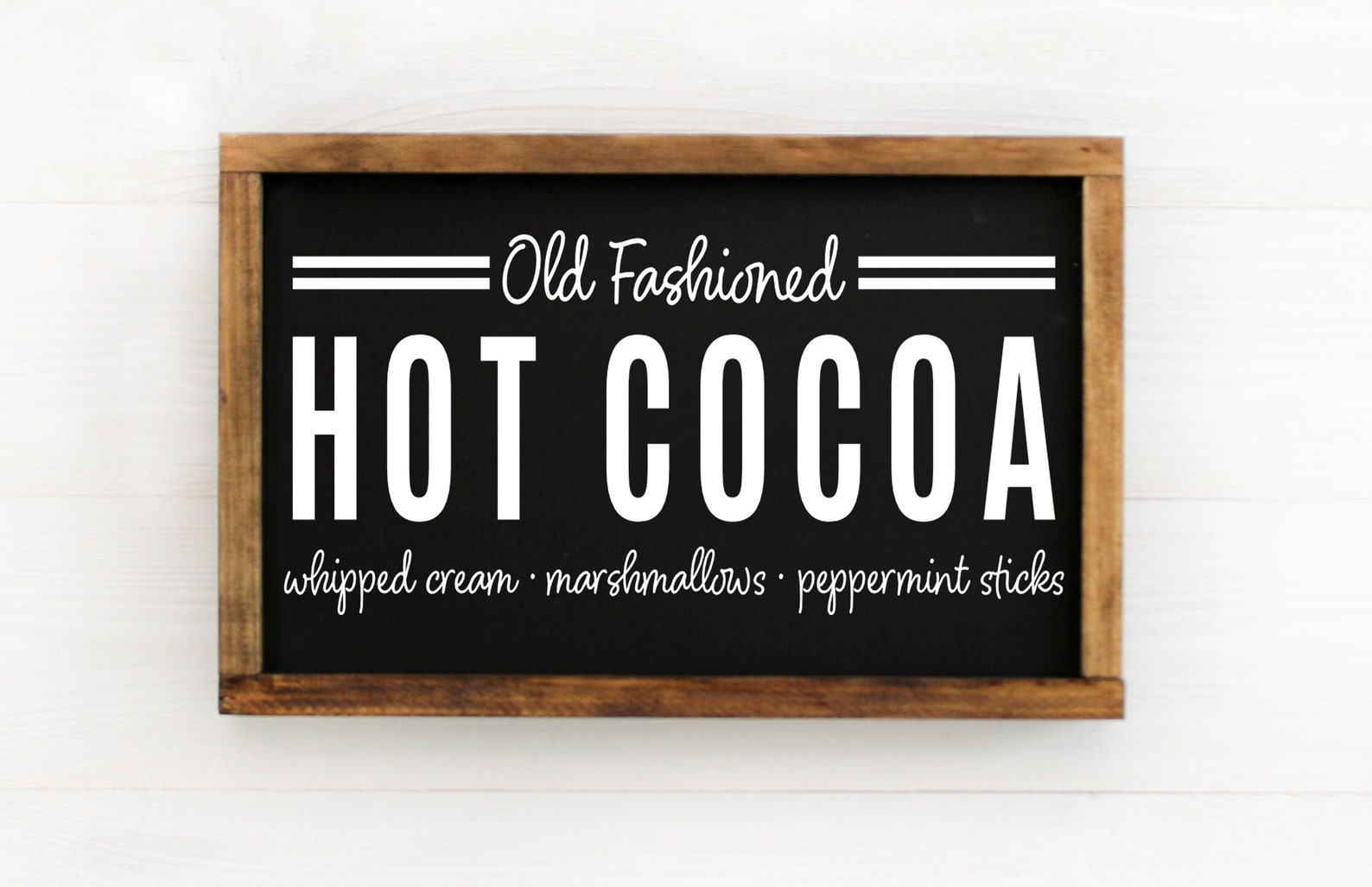 Hot Cocoa Farmhouse Style Framed Sign 7.5x13.5. Holiday | Etsy