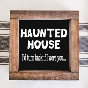 Halloween Sign Mini Collection 6x6 Farmhouse Style Tiered Tray Sign. Tiered Tray Decor, Coffee Bar Sign, Halloween Decor, Framed Mini Sign image 3