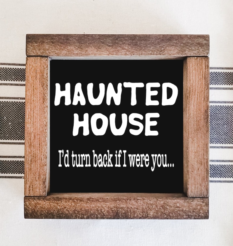 Halloween Sign Mini Collection 6x6 Farmhouse Style Tiered Tray Sign. Tiered Tray Decor, Coffee Bar Sign, Halloween Decor, Framed Mini Sign image 3