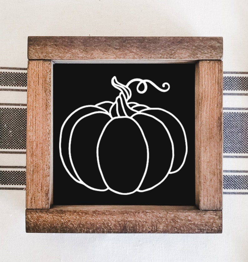 Halloween Sign Mini Collection 6x6 Farmhouse Style Tiered Tray Sign. Tiered Tray Decor, Coffee Bar Sign, Halloween Decor, Framed Mini Sign image 5