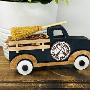 Salem Broom Company Halloween Truck for Tier Trays, Halloween Decor, Farmhouse Truck, Tiered Tray Decor, Witch Tiered Tray, Halloween Shelf
