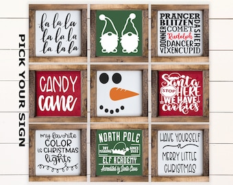 Christmas Mini 6"x6" Signs for Tiered Trays, Tiered Tray Decor, Coffee Bar Sign, Christmas Decor, Framed Mini Sign, Christmas Mini Signs
