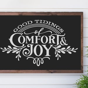 Comfort & Joy Large Farmhouse Style Sign 24"x36".  Classic Christmas Art, Farmhouse Christmas, rustic holiday sign, Christmas wall decor