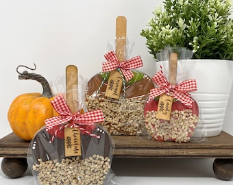 Chunky Wooden Decorative Candy Apple Shelf Sitters 3 sizes.