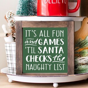 Funny Christmas Mini 6x6 Signs for Tier Trays, Tiered Tray Decor ...