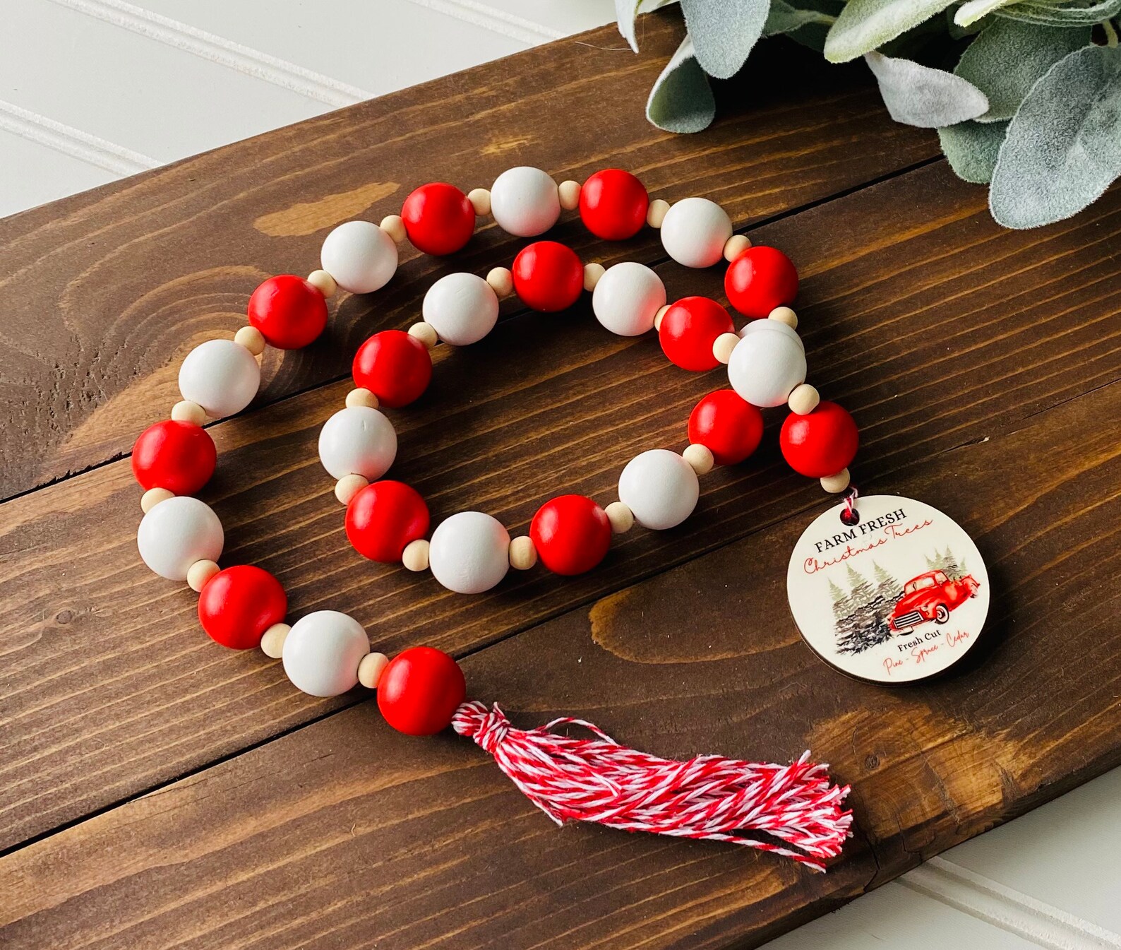 Guirlande de perles de Noël Guirlande de Noël Noël de ferme - Etsy France