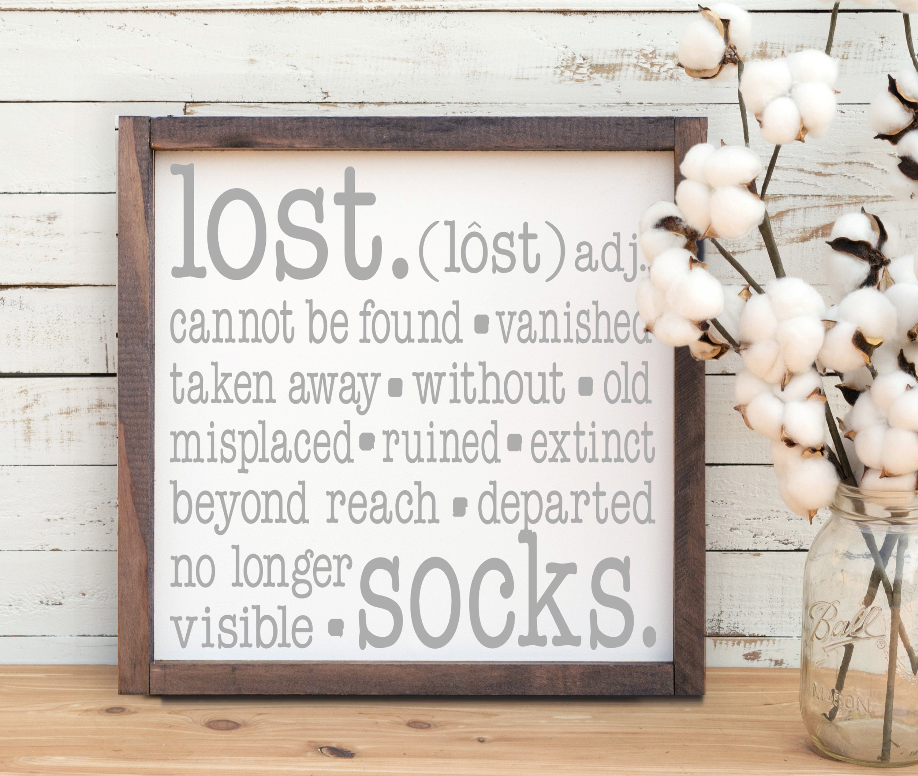 Lost Socks Farmhouse Style Sign 13.5x13.5. Laundry - Etsy