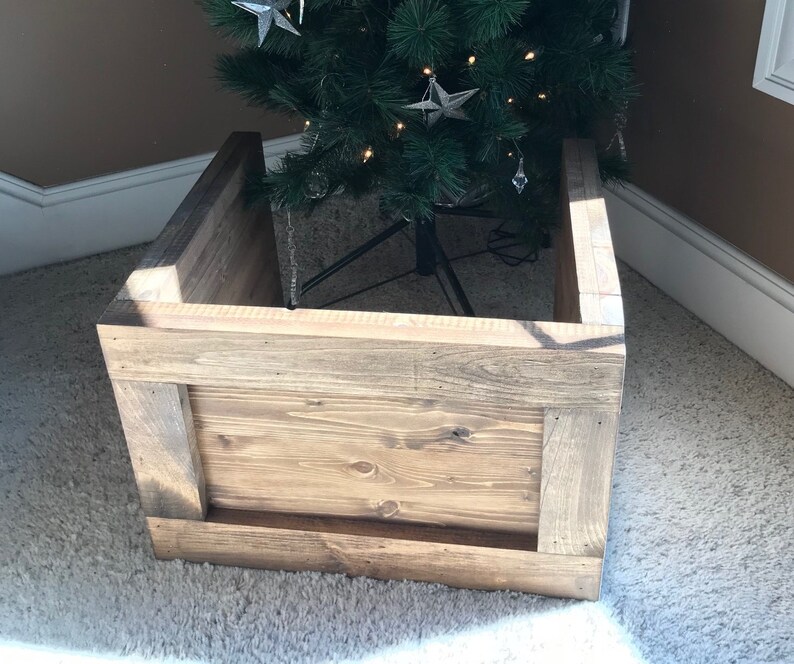 FOLDING SLIM Tree Christmas Tree Box Stand. Wood Tree Skirt Etsy