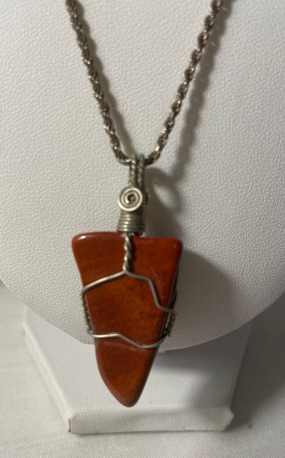 Red Jasper and Silver Necklace