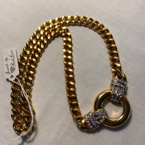 Vintage Park Lane Goldtone and faux diamond necklace image 3
