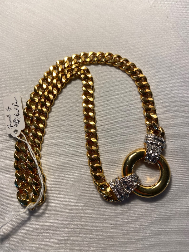 Vintage Park Lane Goldtone and faux diamond necklace image 3