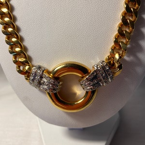 Vintage Park Lane Goldtone and faux diamond necklace image 1
