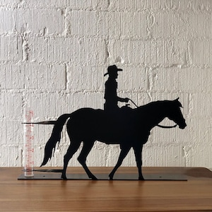 Cowboy on Horse Rain Gauge