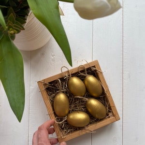 Set of 5 Wooden eggs Easter eggs Easter decor Easter gifts Easter decorations Easter egg Wooden Easter decor Easter basket image 6