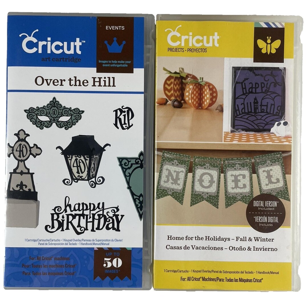 Cricut Cartridge Lot of 2 Over the Hill Gothic Birthday & Holidays ...