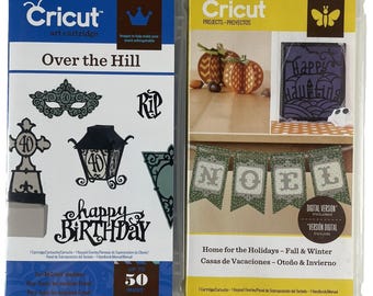 Cricut Cartridge Lot of 2 Over the Hill Gothic Birthday & Holidays LIKELY LINKED