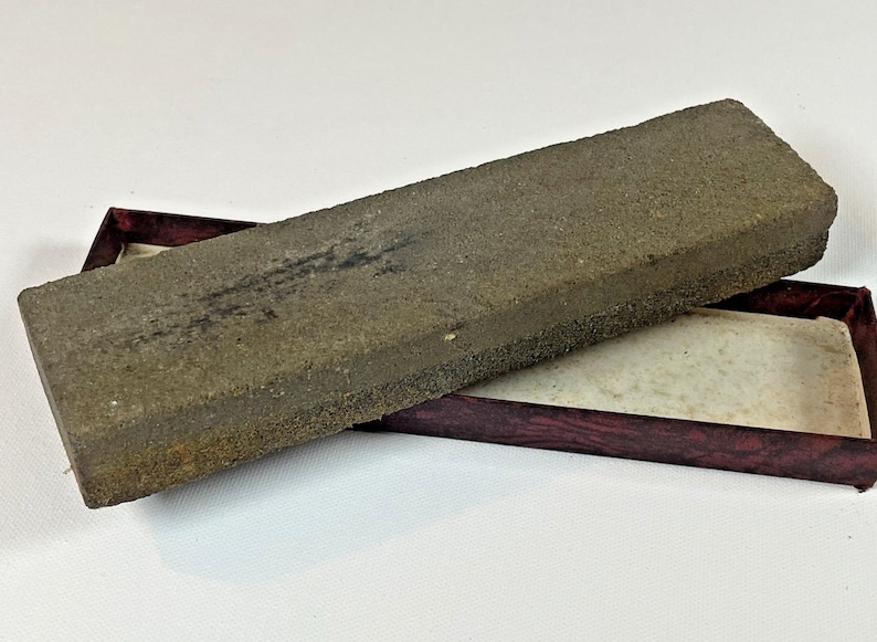 Vtg Acme Knife Sharpening Combination Oil Stone Sharpener Made USA (1930s-50s) afbeelding 6