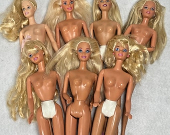 Barbie Lot of 7 Vtg Mattel Fashion Dolls Blond Hair 1990s Hairtastic 2000s CEO