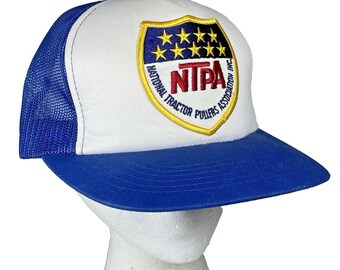 National Tractor Pullers Assoc Vtg 80s Snapback Trucker Hat Foam Front Mesh