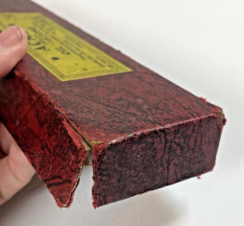 Vtg Acme Knife Sharpening Combination Oil Stone Sharpener Made USA (1930s-50s) afbeelding 4