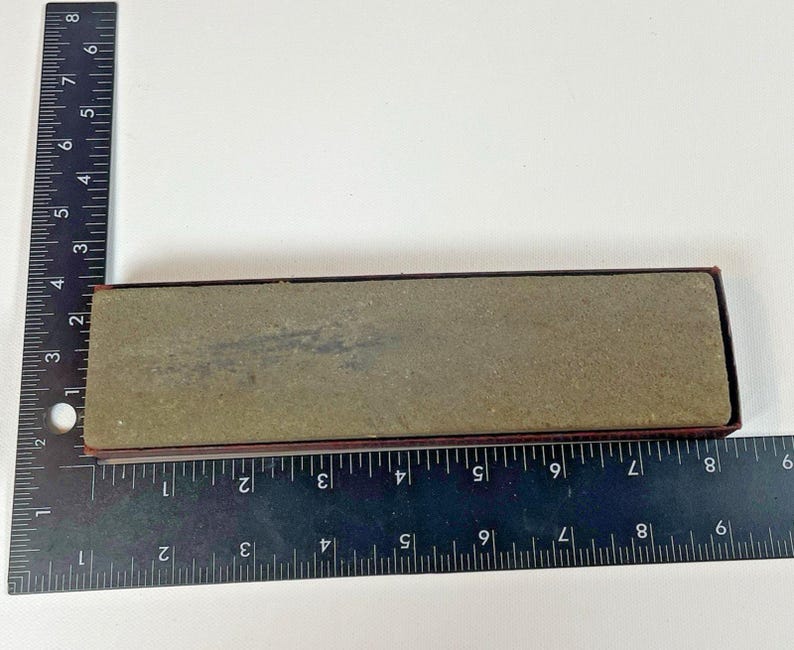 Vtg Acme Knife Sharpening Combination Oil Stone Sharpener Made USA (1930s-50s) afbeelding 8