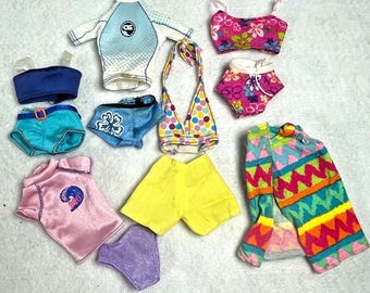 Barbie Mattel Vtg Summer Clothing Bathing Suit Swimwear Wrap/Sarong 11 pcs