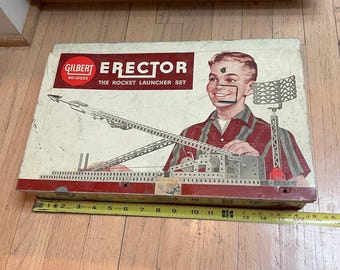 Gilbert Vtg 1959 Erector Rocket Launcher Set Large Lot -Likely Incomplete TESTED