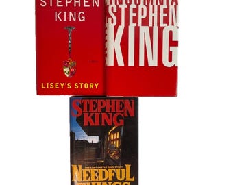 Lot of 3 Stephen King Hard Back 1st First Ed Books Needful Things Insomnia Lisey