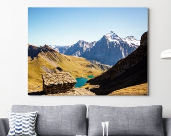 Bachalpsee Peaks - Fotografía del paisaje - Decoración del hogar rústico impresión de fotos