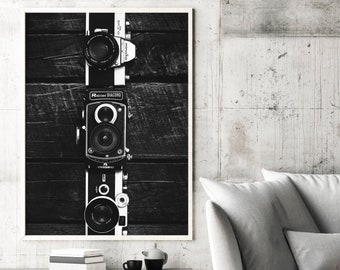 Cámaras Vintage 2 - Fotografía Artística - Decoración de casa rústica Impresión de fotos