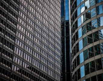 Chicago Highrises - Fotografía artística urbana - Decoración moderna del hogar - Impresión fotográfica