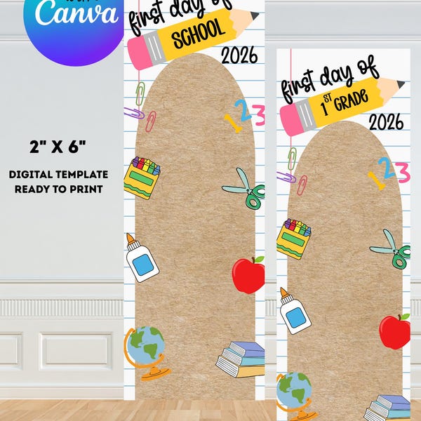 First Day of School Banner | Printable Template | 2x6 Print Download (Digital Download)