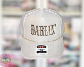 Custom Embroidered Darlin' Trucker Hat | Adjustable Snapback
