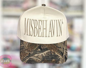 Custom MISBEHAVIN' Embroidered Hat, Personalized Hat