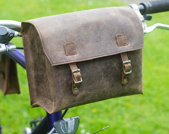 Vintage leather Bicycle Saddle bag Racer bike Tools kit handle bar tool box gift