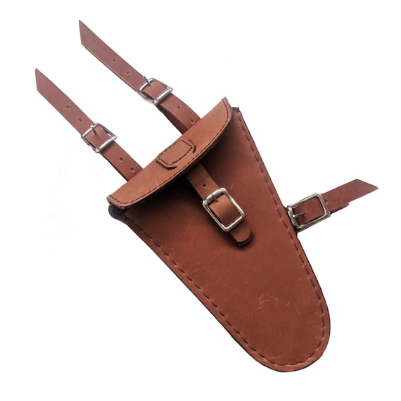 Genuine Leather Bag Bicycle Saddle Handlebar Frame Vintage Craft CHERRY BROWN